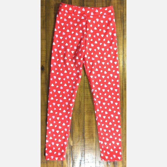 L&D Kids Red Heart Print Fleece-Lined Leggings (ALDI) – Size L - Picture 1 of 7
